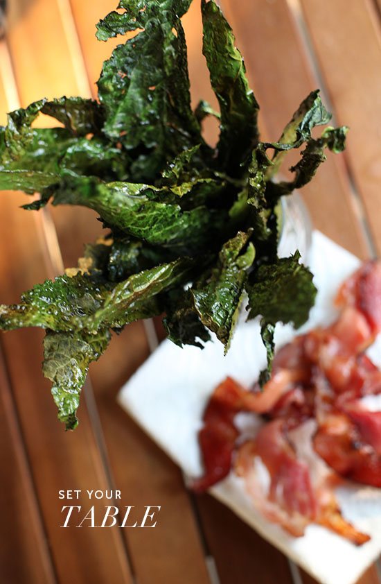 Bacon and Maple Glazed Kale Chips