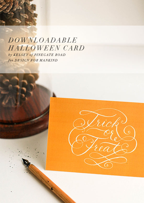 TYPO GRAPHIC- Free Downloadable Halloween Card by Kelsey of Pinegate Road for Design for Mankind - Kelsey