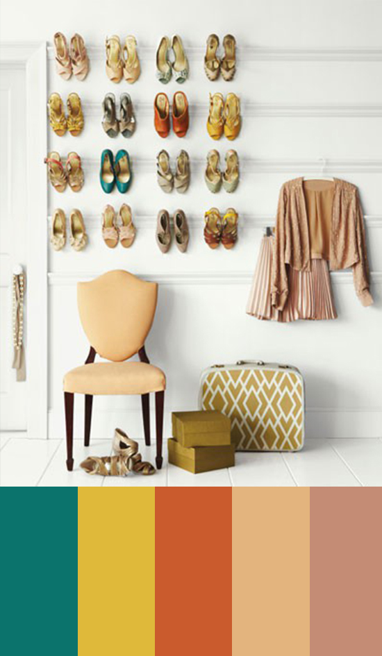 Color Study, closet shoe organization, 61