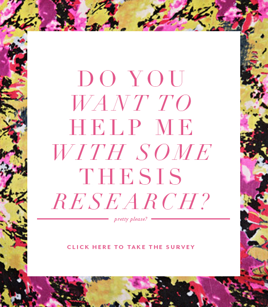 Help out Kelsey of Pinegate Road with some Thesis Research!