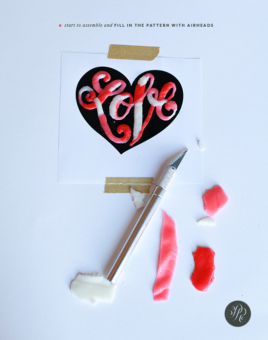 Valentines Day shadow box - featuring Airheads candy - step two