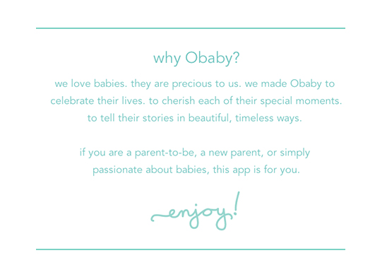 obaby app | story behind the app | PINEGATE ROAD