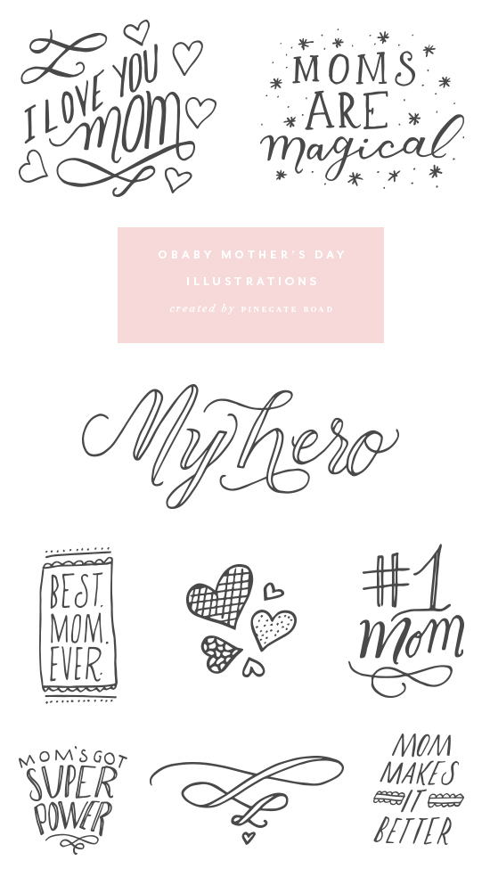 Mother's Day Obaby Illustration Pack | by Pinegate Road