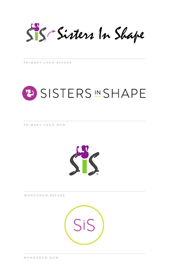 sisters in shape branding before and after | PINEGATE ROAD