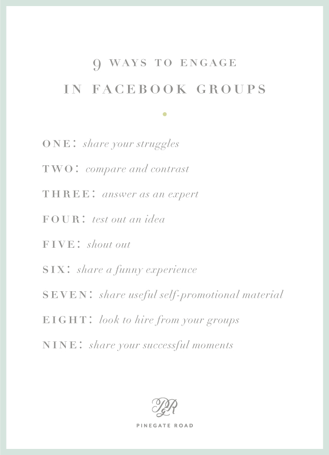 9 ways to engage in facebook groups - the list