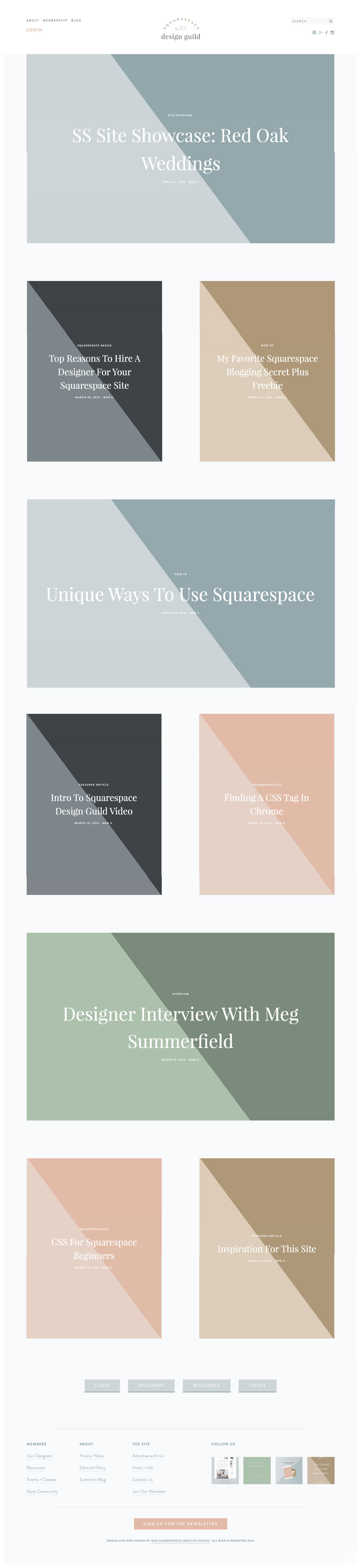squarespace design guild, a resource for designers working in squarespace for client's websites
