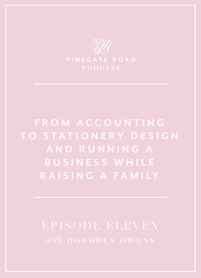 behind the brand podcast, pinegate road, from accounting to stationery design, running a business while raising a family